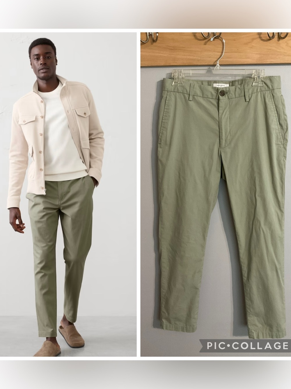 Banana Republic Slim Summerweight Sage Green  Chinos - 30x30
